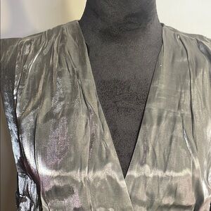 RACHEL Rachel Roy Shiny Silver Top